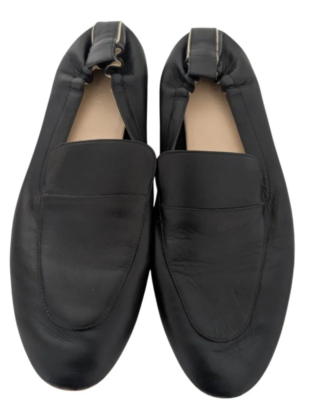 Everlane The Day Loafer Black Leather Slip On Flats Womens Size 9 Good